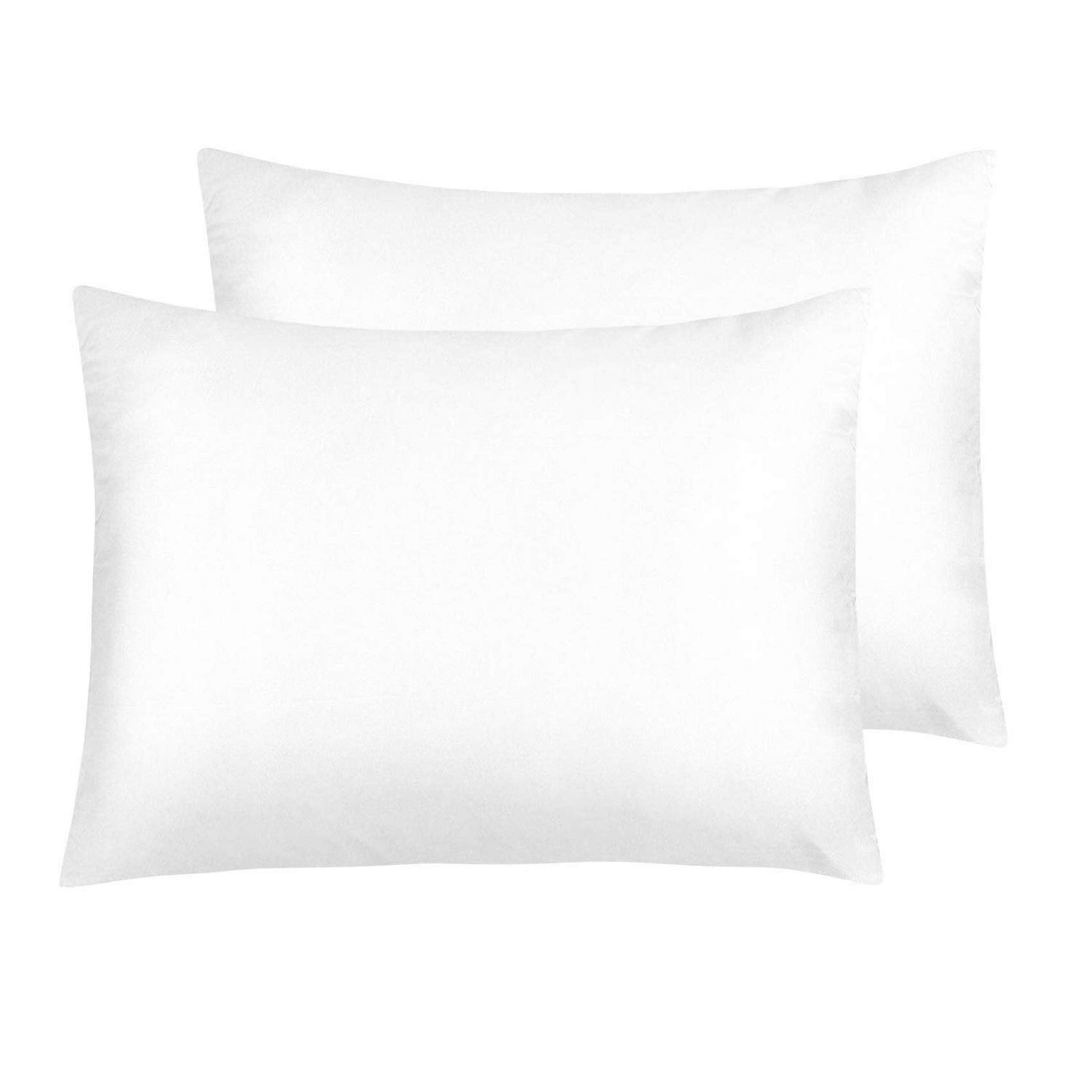 Ntbay Zippered Satin Pillow Cases For Hair And Skin, Luxury Standard Hidden Zipper Pillowcases Set Of 2, 20X26 Inches, Pure Whit